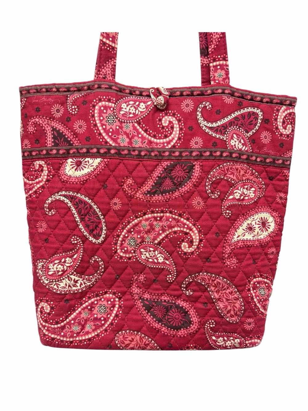 Vintage Vera Bradley Tote Bag Retired Mesa Red Paisley Print - Picture 2 of 8